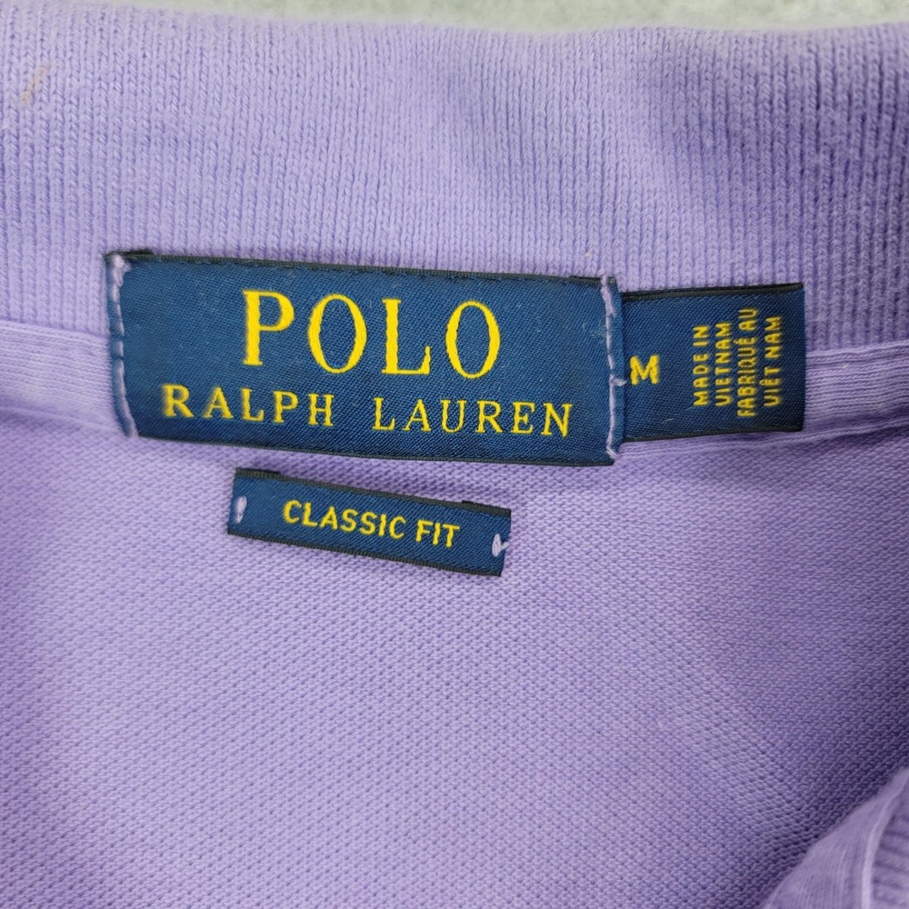 Polo Ralph Lauren Polo Shirt Mens Medium Purple Classic Fit Pony Logo Cotton - Picture 3 of 11